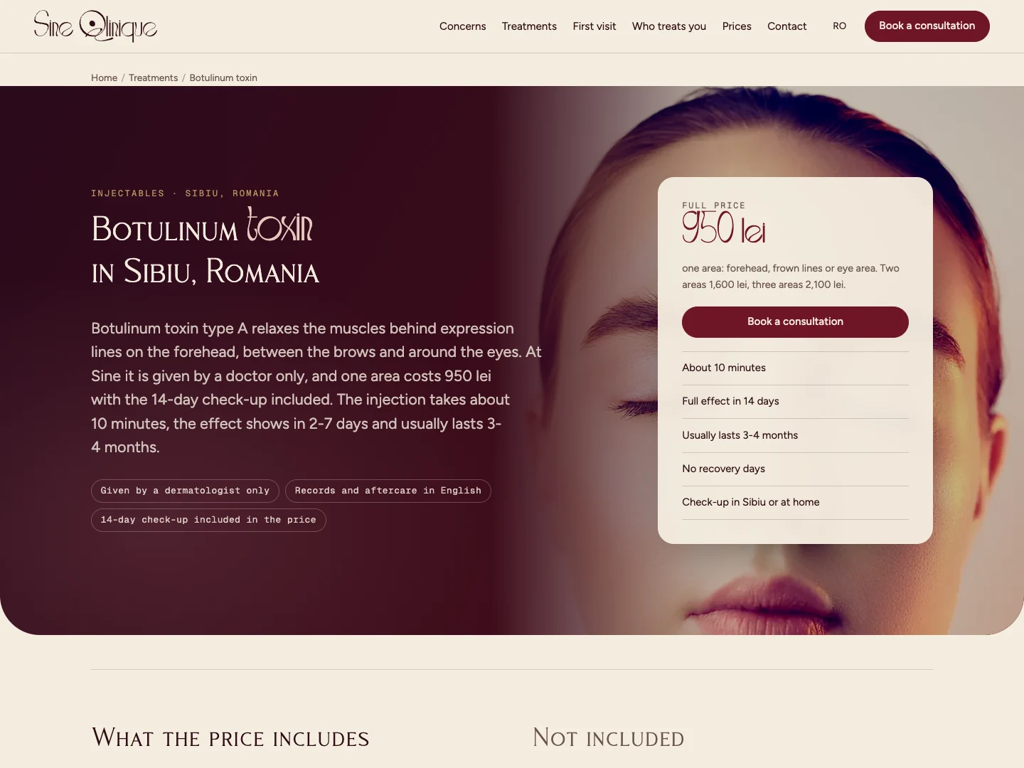 Sine Qlinique Procedures, prices and booking · Alkeme Design